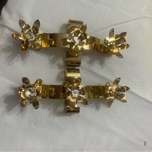 Pair of Vintage Brass Color Candelabra Candle Holders Made in Japan